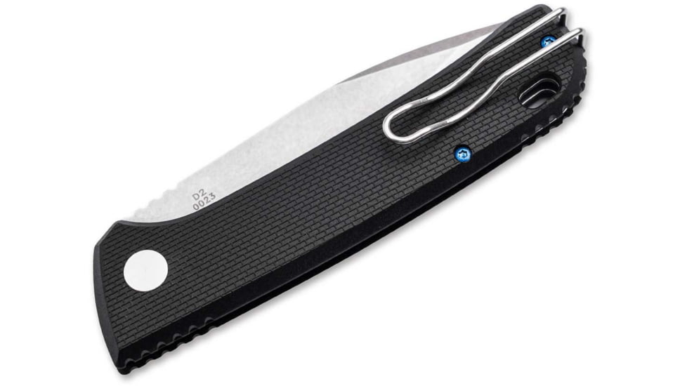 Boker 01Bo920 Frnd 3.35 Drop Point Plain Stonewashed D2 Steel Blade 4.52 Black Grivory Handle