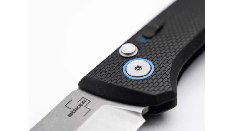 Boker 01Bo920 Frnd 3.35 Drop Point Plain Stonewashed D2 Steel Blade 4.52 Black Grivory Handle