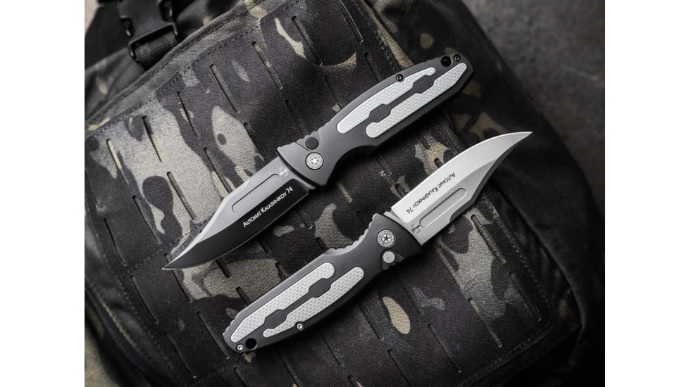 Boker 01Kals136 Kalashnikov 3.35 Clip Point Plain Black D2 Steel Blade Black/Gray Aluminum Handle