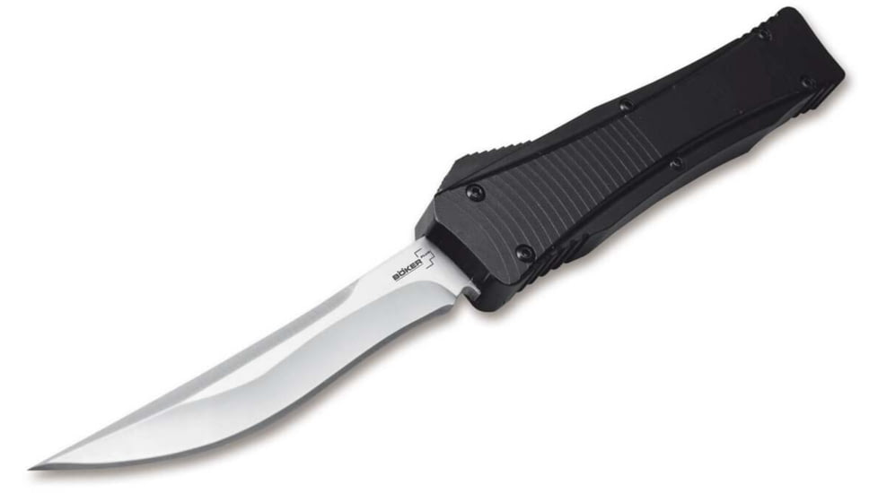Boker 06Ex243 3.35 Plain D2 Steel Blade Black Aluminum Handle
