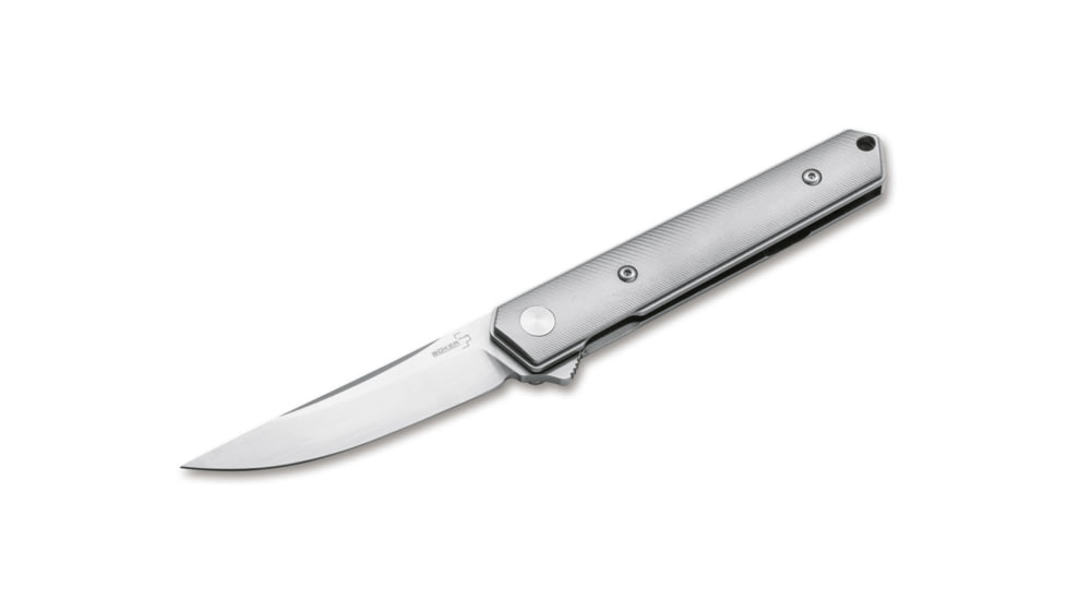 Boker Kwaiken Mini Flipper Titan Folding Knife, 3in, Titanium, D2, Uncoated, 01BO267