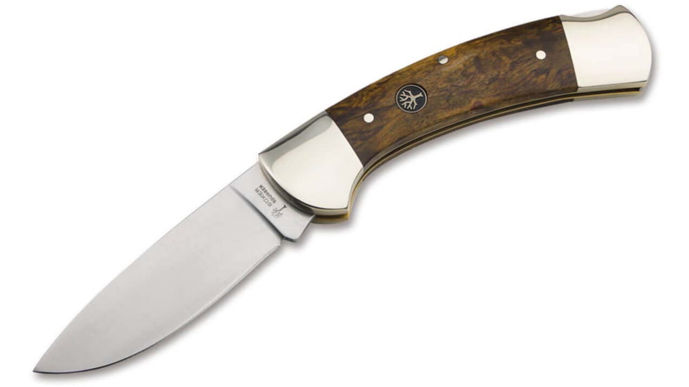 Boker Solingen 3000 Folding Knife, 3.31in, 440C, Curly Birch Wood Brown Handle, 117100