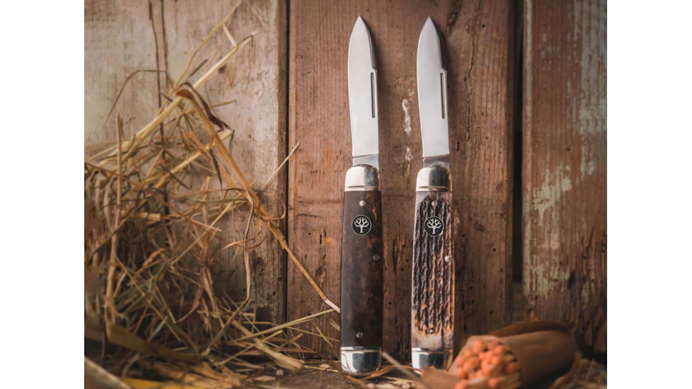 Boker Solingen Cattle Bone Folding Knife, 3.23in, N690, Bone, Nickel Silver Brown Handle, 112910