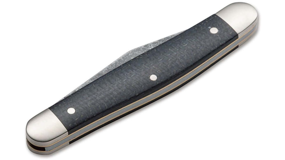 Boker Solingen Stockman Jute Folding Knife, 2.95in, O1, Micarta Black Handle, 114985
