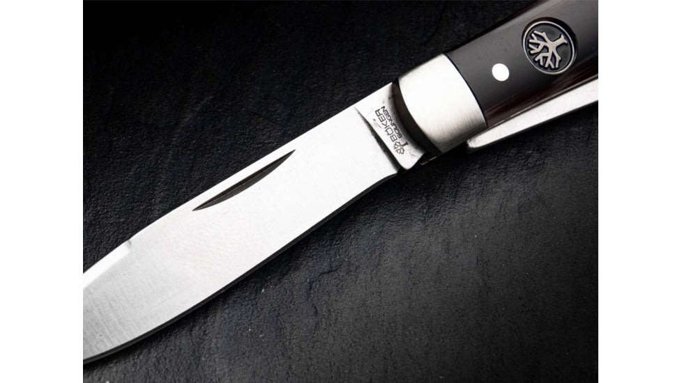 Boker Solingen Swell-End Jack Folding Knife, 2.64in, N690, Nickel Silver, Synthetic Horn Brown Handle, 111916