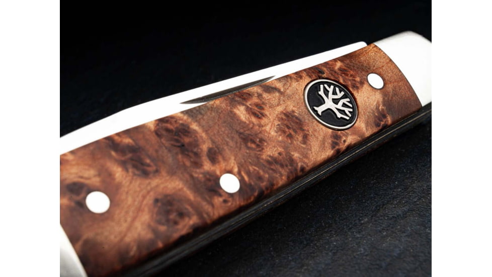 Boker Solingen Swell-End Jack Folding Knife, 2.64in, N690, Nickel Silver, Thuja Wood Brown Handle, 110916