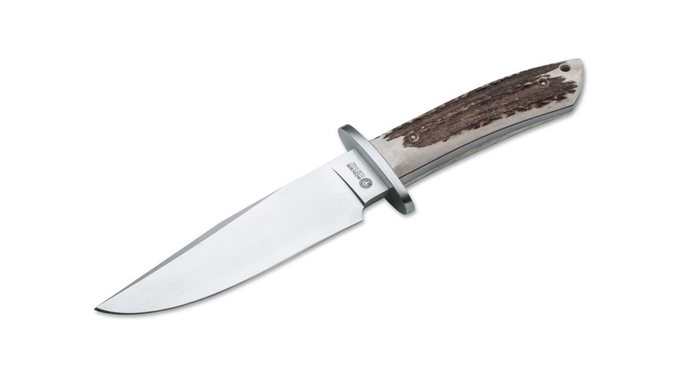 Boker USA Arbolito Esculta Hirschhorn Fixed Blade Knife,5.70in N695 Steel,Hirschhorn Handle 02BA593H