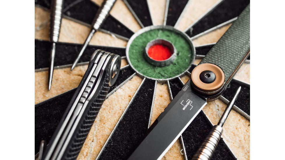 Boker USA Boker Plus Kaizen Green Canvas Micarta Pocket Knife, 3.11 in, D2, Folding Blade, Micarta Handle, 01BO391