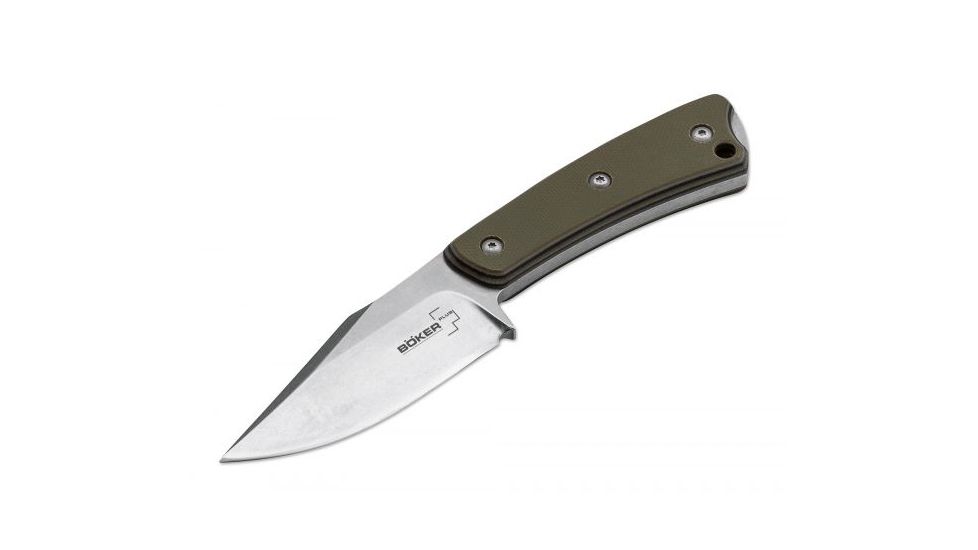Boker USA Boker Plus Piranha Fixed Blade Knife,3.0in 440C Steel Blade,G-10 Green Handle 02BO005