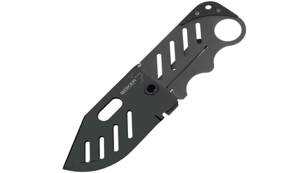 Boker USA Credit Card Knife Black Folding Knife,2.25in,440C Steel,Standard Edge,Gray,Titanium Handle BOP01BO011