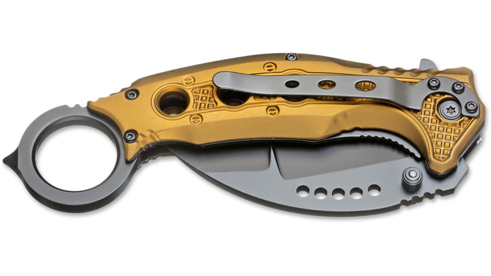 Boker USA Magnum Black Scorpion Knife, Gold, Small, 01MB713