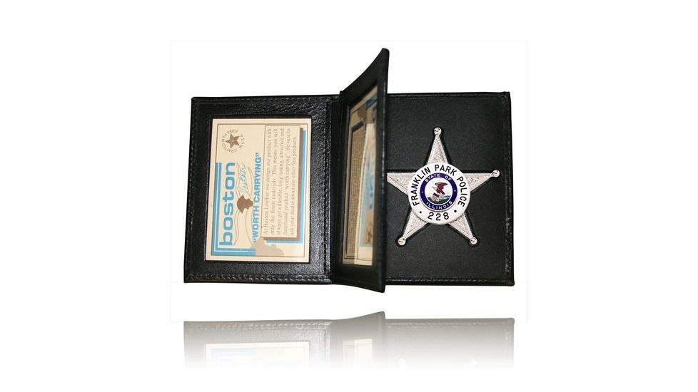 122 Book Style W/ 2 Id Windows Hard Leather