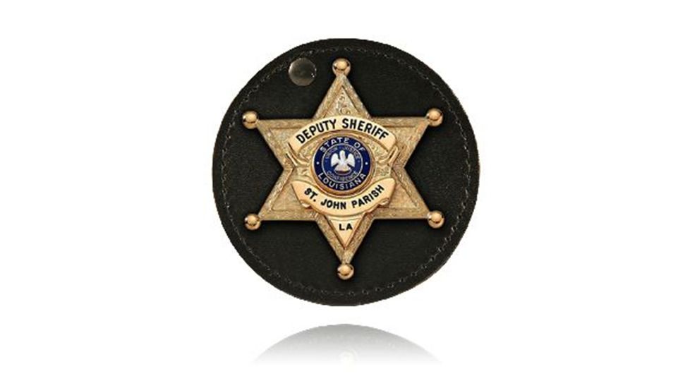 Boston Leather Badge Holder Swivel Round Velc - 5889SCH-1
