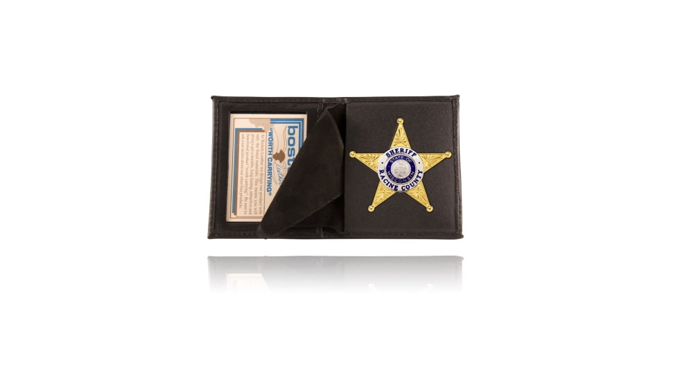 Boston Leather Book Style Badge Case, Black - 100-S-4059