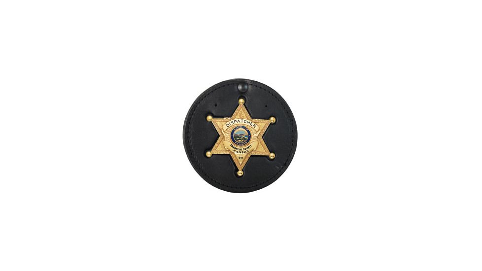 Boston Leather Recessed Circle Badgeclip, Wit - 600-5012