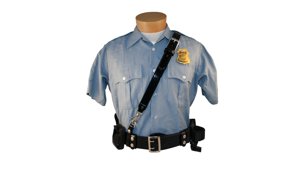 Boston Leather Sam Browne Shoulder Strap D-Rings Included, Black, Extra Small, 6511-1-XS