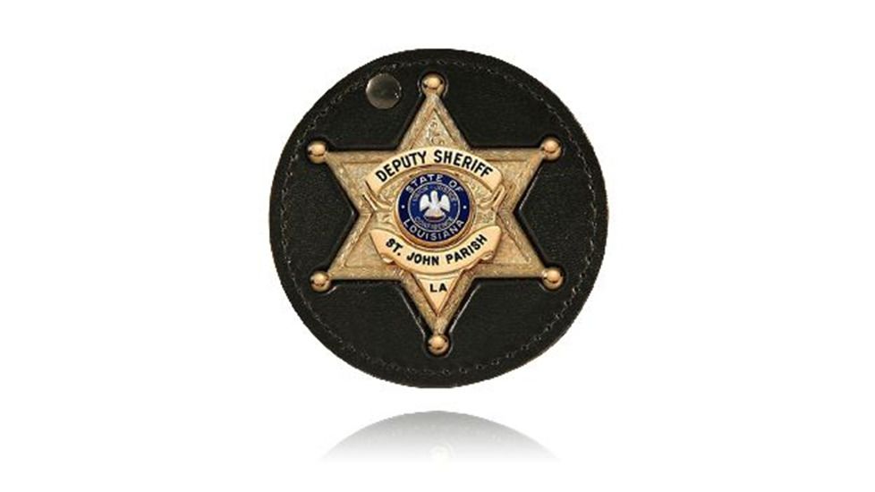 Boston Leather Swvl Badge Hldr W/vel,clip,chain - 600SCH-5013