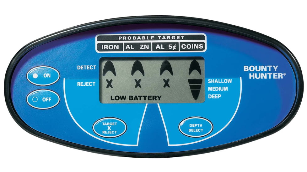 Bounty Hunter Quick Silver Metal Detector with Pin Pointer, Black &amp; Blue QSIGWP