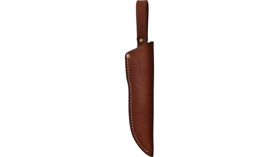 BPS Knives Compact Hunting Fixed Blade Knife, 8.63in Overall, 4.25in, Scandi Grind 5Cr14MoV, Satin Blade, Walnut Handle, Leather Sheath, HK1SSH