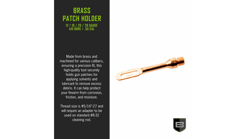 Breakthrough Clean Technologies Brass Patch Holder, 12 Gauge, BT-12GBPH