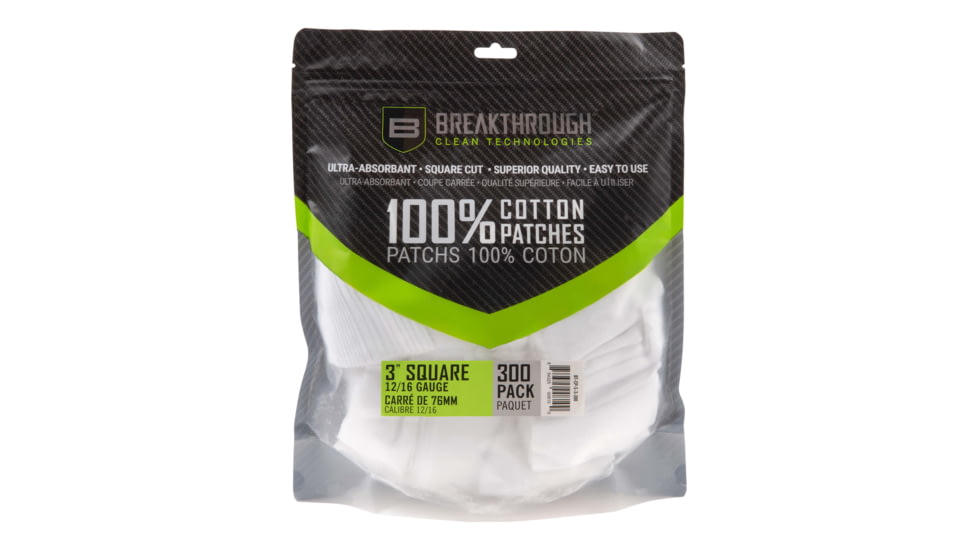 Breakthrough Clean Technologies Square Cotton Patches - 3in x 3in - 300pcs/Pack with Plastic Tray, BT-CP-S-3-300