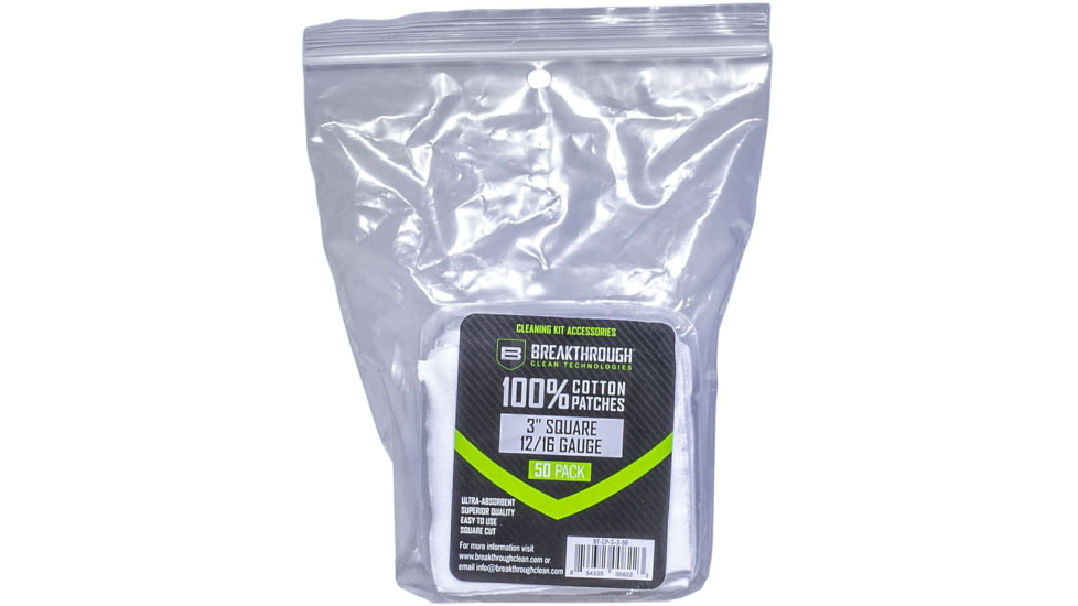 Breakthrough Clean Technologies Square Cotton Patches - 3in x 3in - 50pcs/Pack with Plastic Tray, BT-CP-S-3"-50