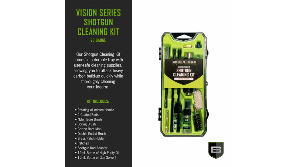 Breakthrough Clean Technologies Vision Series Hard-Case Shotgun Cleaning Kit, 20 Gauge, BT-CCC-20G