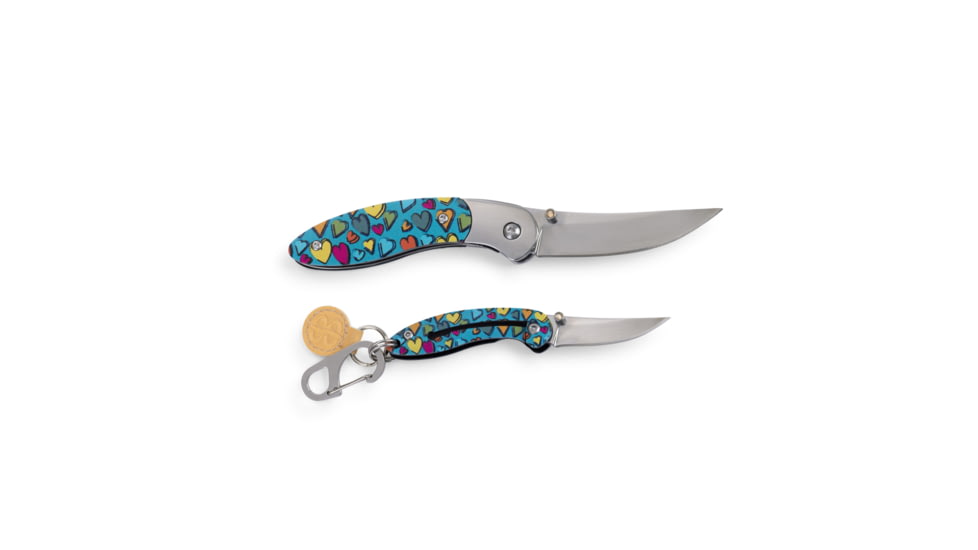 Brighten Blades Love Keychain Folding Knife, 1.6in, 8Cr13MoV Stainless Steel, Clip Point, BB-120