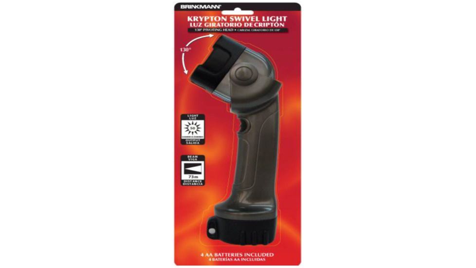 Brinkmann Outdoors Krypton 50 Lumen Swivel Light, Black, 4AA Batteries Included 820-3050-0