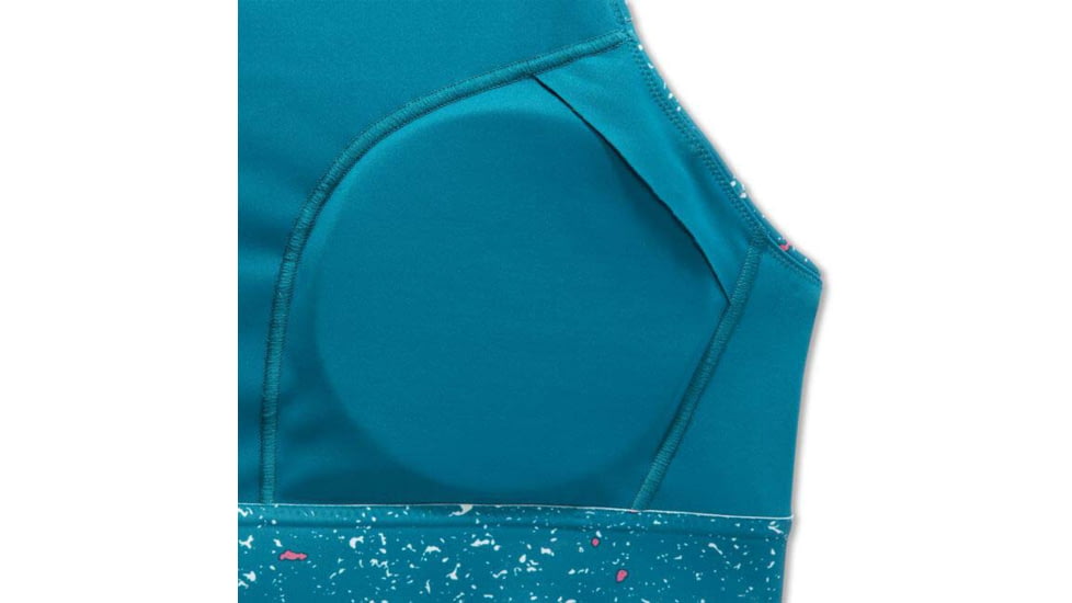 Brooks Drive 3 Pocket Run Bra - Womens, Lagoon Speckle Print, 38AB, 350080464.038AB