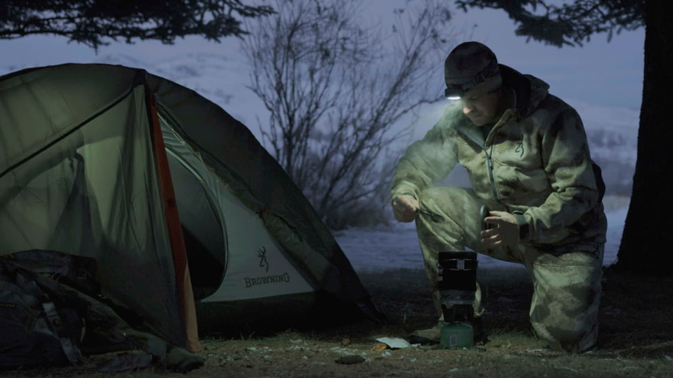 Browning Night Gig Headlamp, 26-485 Lumens, Flat Dark Earth/Camo, 3713030