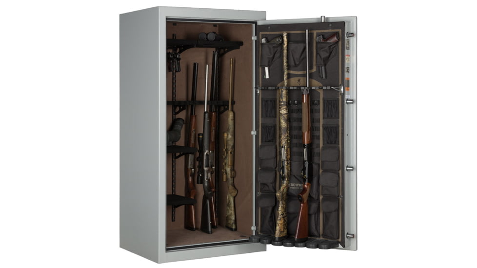 Browning Safes Sporter SP33 Gun Safe, Electronical Lock, Hammer Gloss Gray, 33, SP33-HMRGLSGRY-MB-E