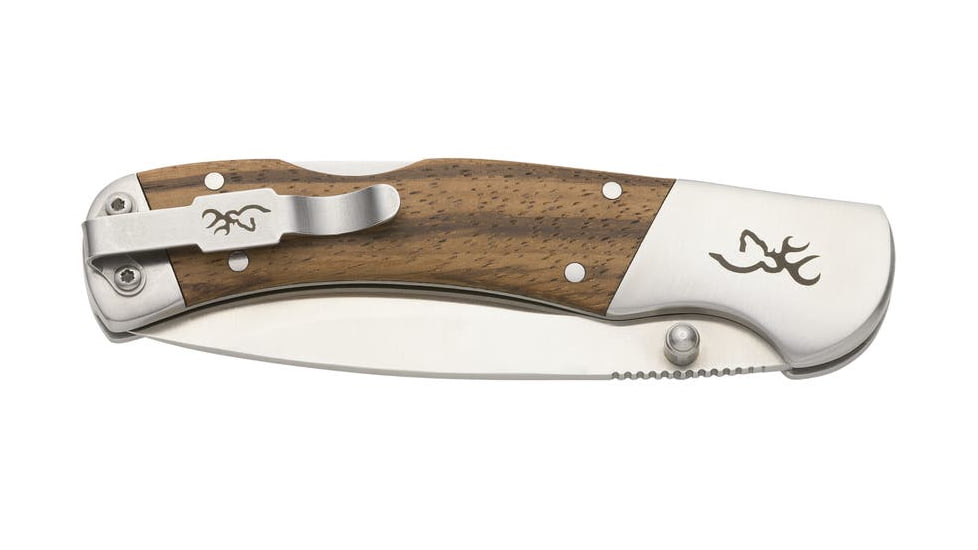 Browning Sage Creek Large Folder Folding Knives, 3.5in, 9Cr14MoV Stainless Steel, Wood, 3220533