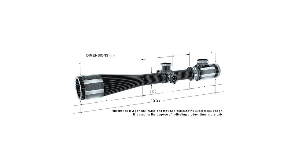 BSA Optics 2.5-8x36 Tactical Weapon Rifle Scope - Dimensions