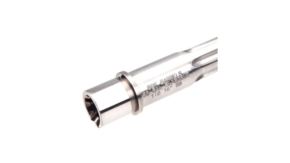 BSF Barrels 16.5 inch AR-15 300 Blackout Pistol Gas Barrel w/1-8 Twist Rate, Fluted, Gray/Black, FP1516B002