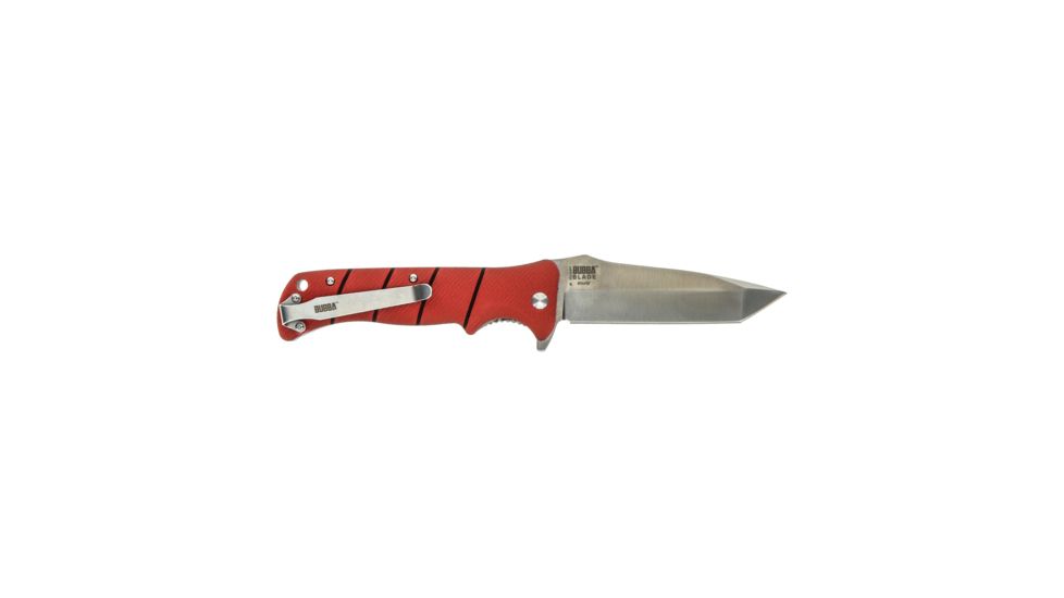 Bubba Blade Sculpin 4in Pocket Knife, Carbon Stainless Steel Blade, Red Handle BB-CL-FK