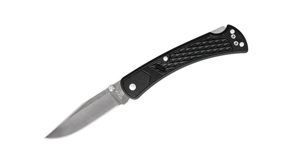 Buck Knives 110 Slim Select Folding Knife, 3.75in, 420HC Stainless Steel, Black Nylon Handle 0110BKS1