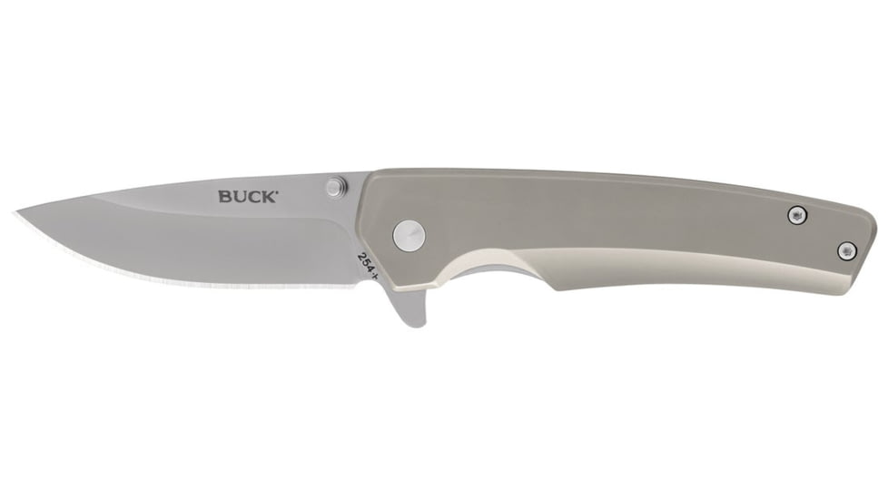 Buck Knives 254 Odessa Knife, 3.125in, 7Cr Stainless Steel, Straight, Stainless Steel, Satin, 0254SSSB/13052