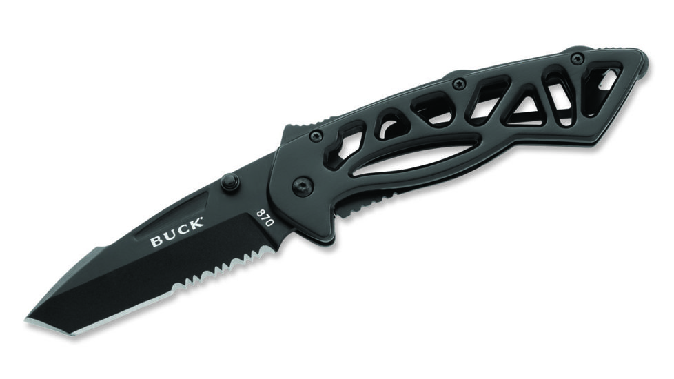 Buck Knives Bones Large Folding Knife, Black, 0870BKX