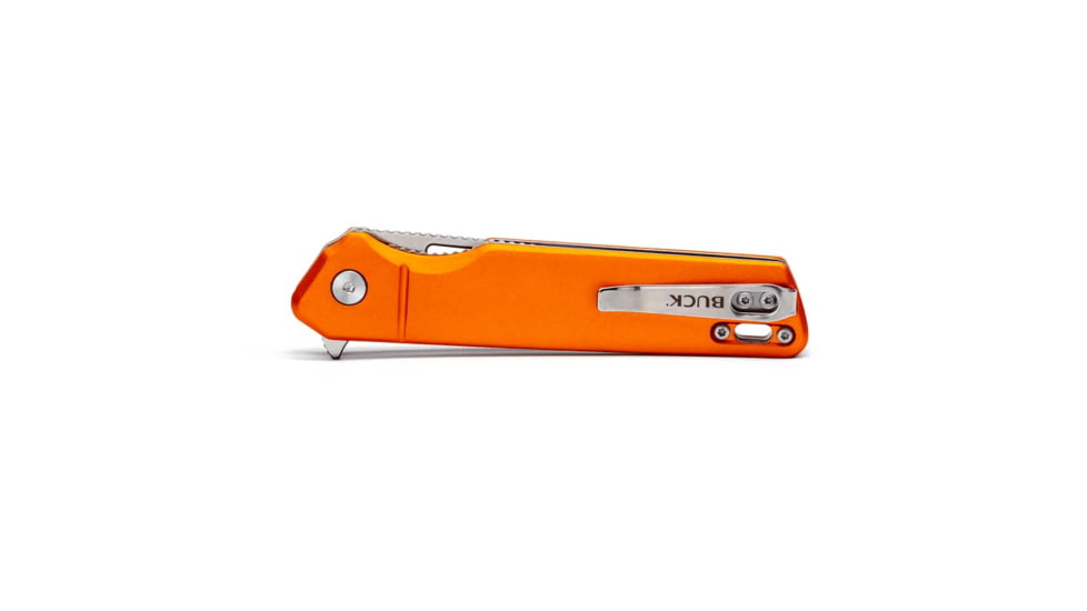 Buck Knives 239 Infusion A/O Folding Knife, 4.63in Closed, 3.25in, 7Cr17MoV, Satin Drop Point Blade, Orange Anodized Aluminum Handle, 13551