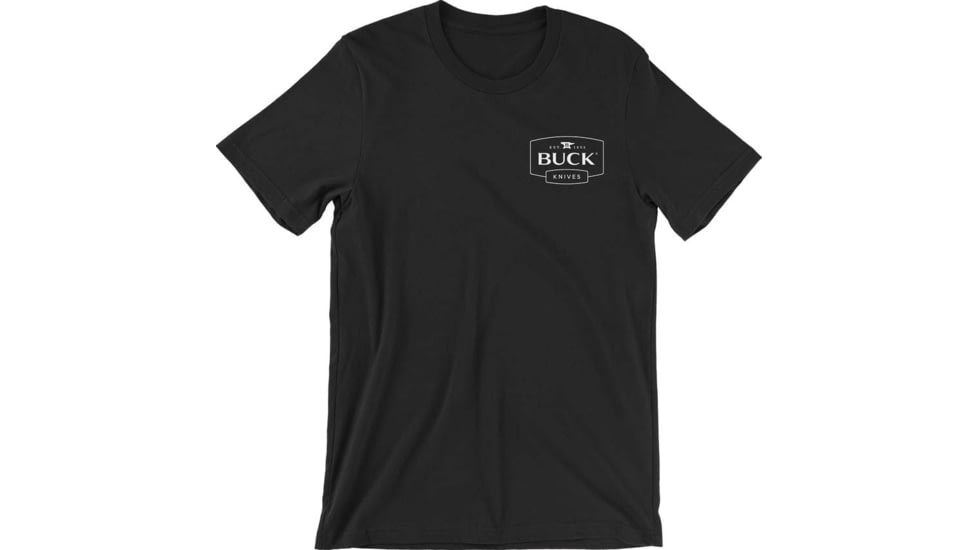 Buck Knives Logo T-Shirts - Men's, Black, Large, Cotton, 13582
