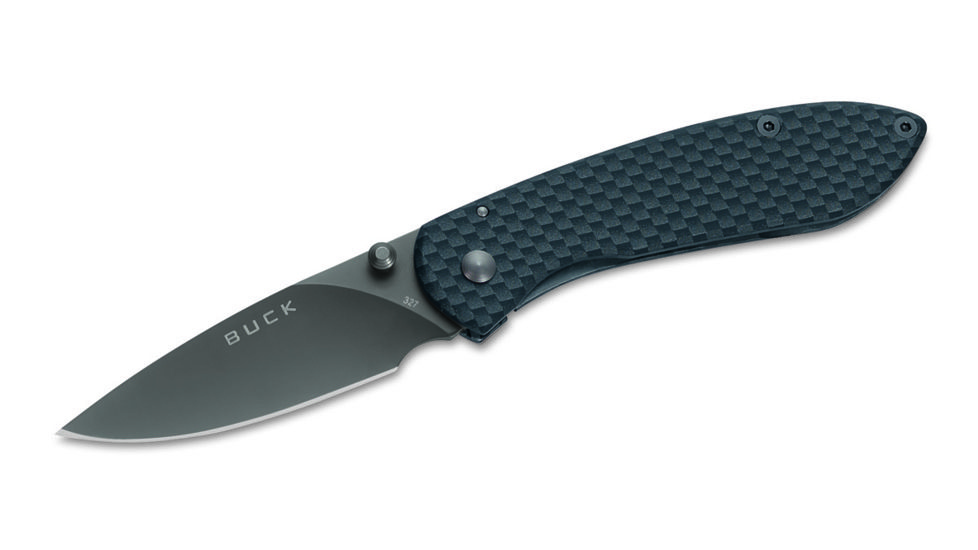 Buck Knives Nobleman Folding Knife, 2.63 in, Steel, Drop Point Blade, Carbon Fiber, Carbon Handle, 0327CFSB/3086