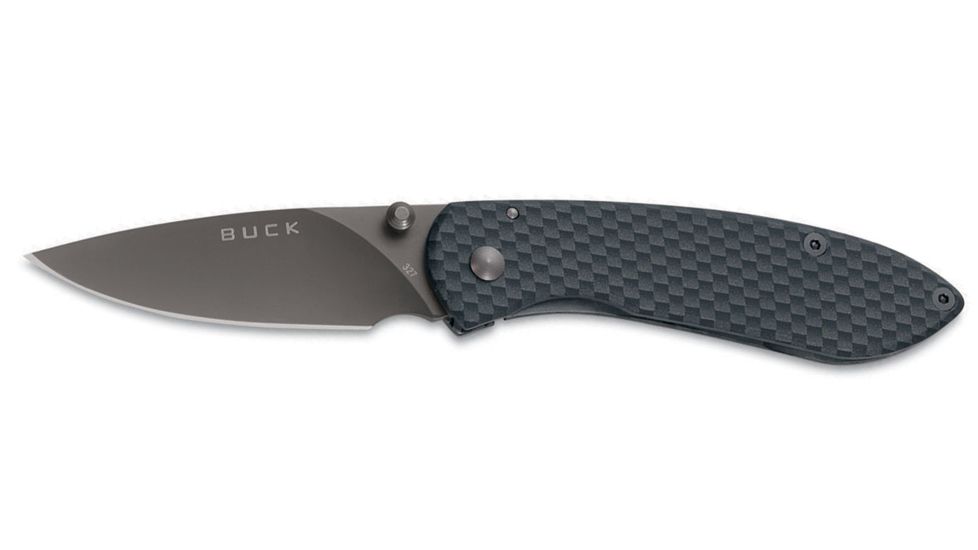 Buck Knives Nobleman Folding Knife, 2.63 in, Steel, Drop Point Blade, Carbon Fiber, Carbon Handle, 0327CFSB/3086