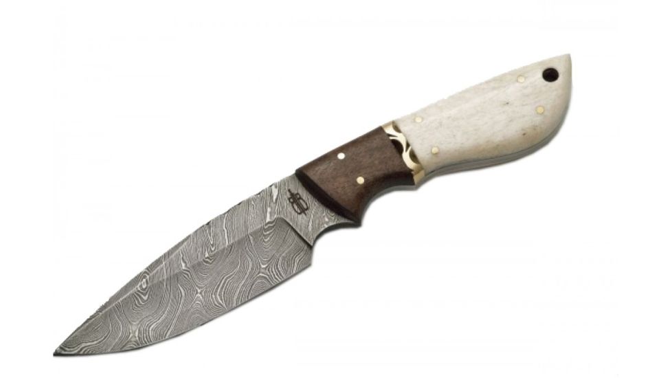 BucknBear Drop Point Hunter Fixed Knife, Silver Blade, NSN N BNB134652