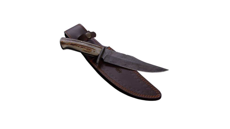 BucknBear Kings Stag Bowie Fixed Knife, Silver Blade, NSN N BNB123213