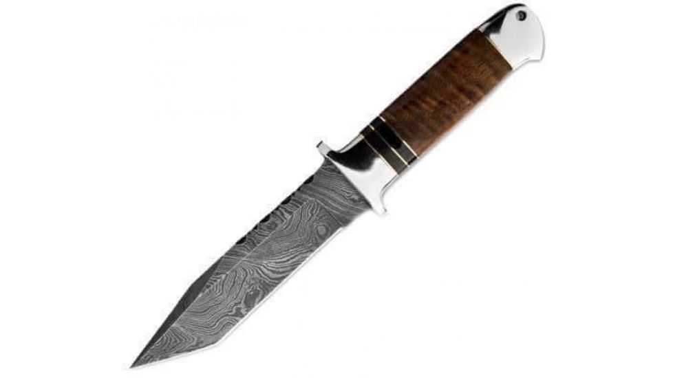 BucknBear Tanto Fighter Fixed Knife, Silver Blade, NSN N BNB48830