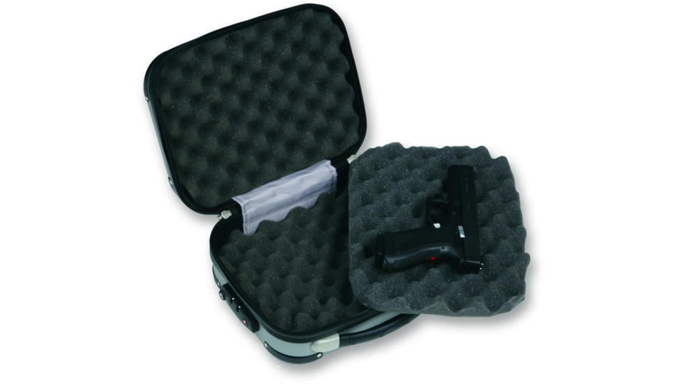Bulldog Cases &amp; Vaults 9x12x5in. Molded Double Pistol Case, Gray w/ TSA Lock BD580