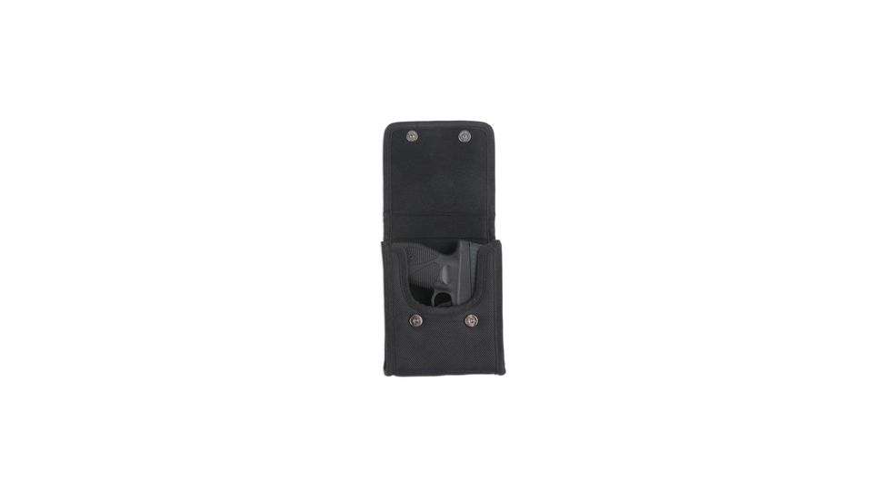 Bulldog Cases &amp; Vaults Black nylon vertical cell phone holster w/ belt loop and clip Fits compact 9mm automatics, Ruger LC-9 BD849