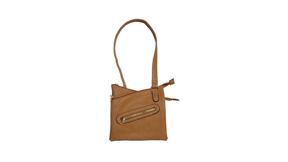 Bulldog Cases &amp; Vaults Cross Body Series Concealed Carry Purse Tan