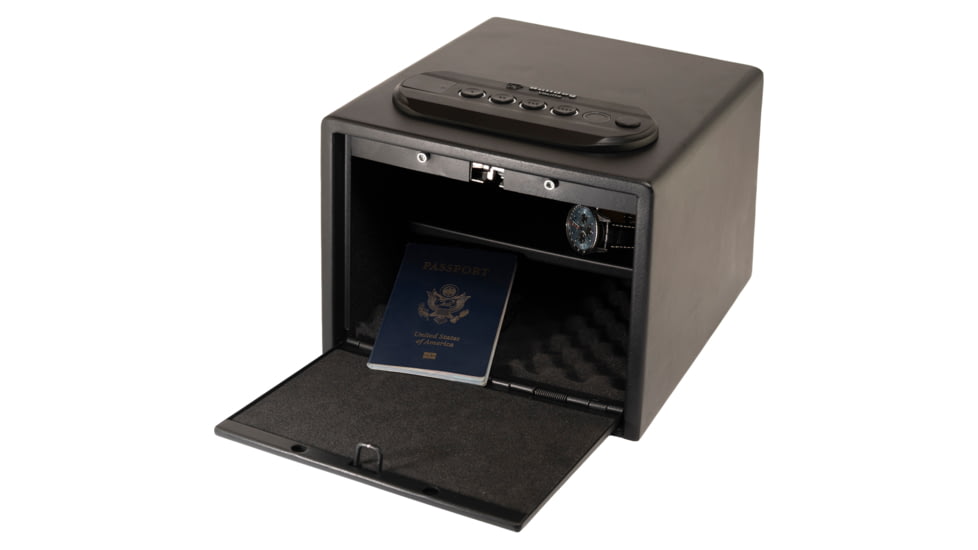 Bulldog Cases &amp; Vaults Trio LED/Biometric Double Quick Vault w/ Shelf, Black, BD72TV